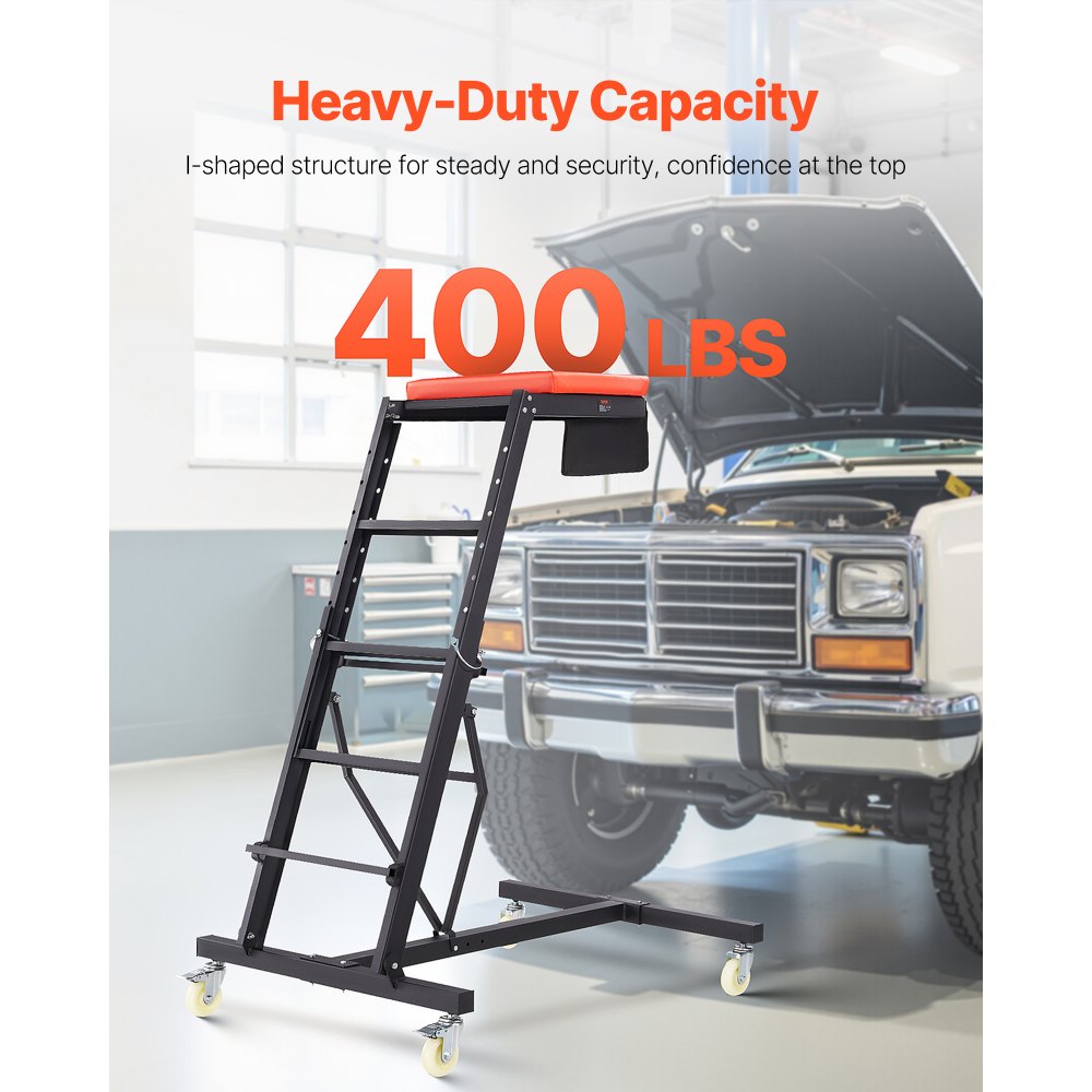 VEVOR Top Automotive Creeper, Engine Creeper with Adjustable Height 45.7" to 66.3",181.44KGS Capacity High Creeper, 4 Swivel Caster Wheels, Heavy Duty Creeper for Auto Repair and Maintenance