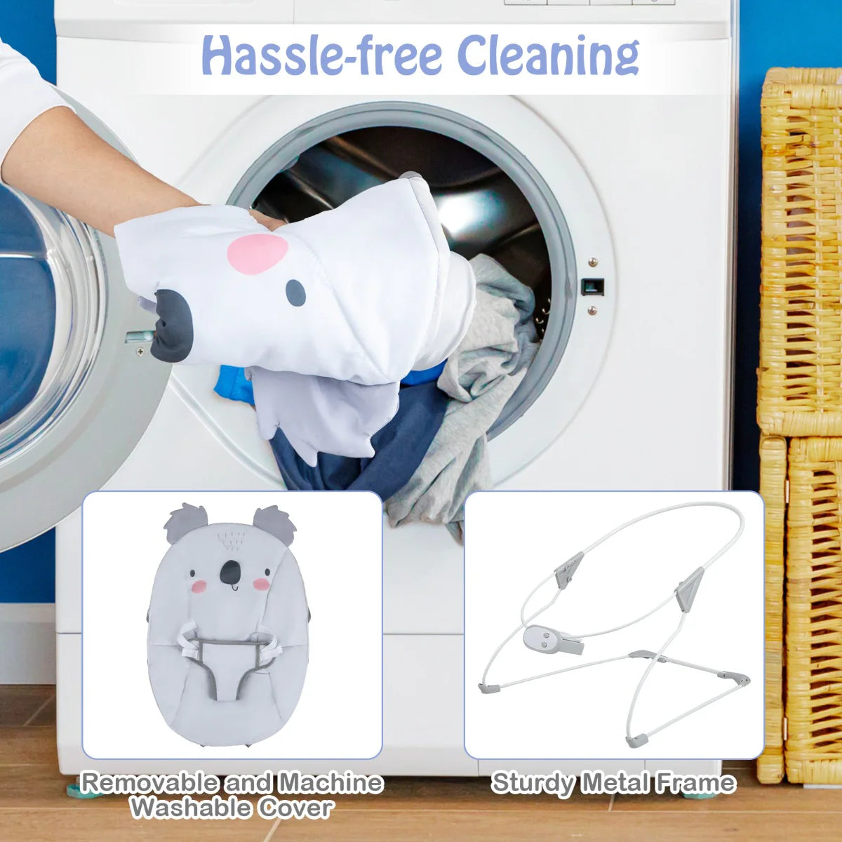 Costway Infant Rocker Seat with Detachable Toy Bar for Babies