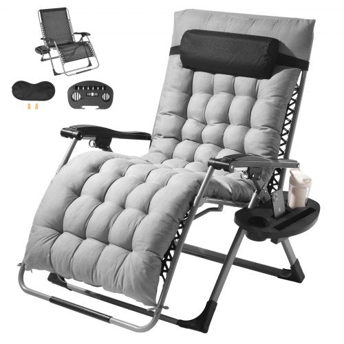 VEVOR Zero Gravity Chair 33" Adjustable Recliner with Cushion 500 lbs Capacity