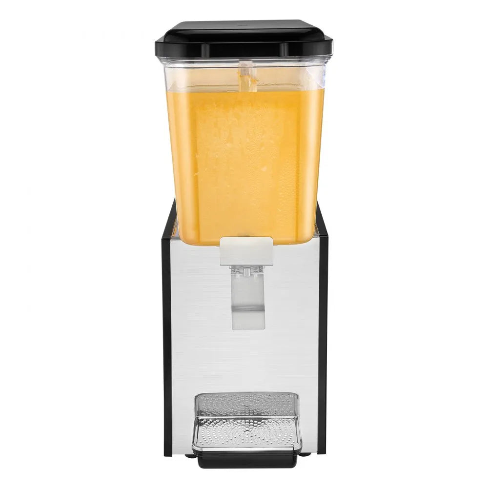 Serve drinks with ease using the VEVOR 18L Commercial Beverage Dispenser. Built with durable 304 food-grade stainless steel and a powerful 300W cooling system, this dispenser keeps beverages chilled between 7°C and 12°C